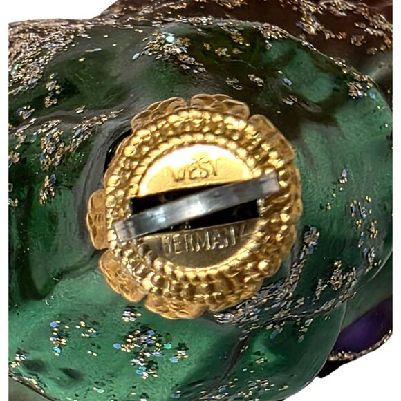 Vintage Elves Christmas Tree Ornament Blown Glass Elf Horn Holiday West Germany - Picture 3 of 8